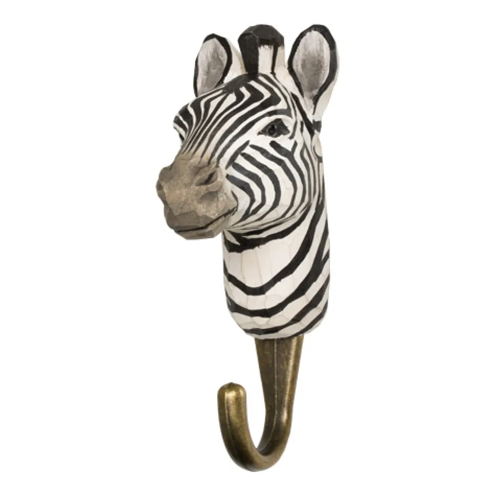 Wieszak drewniany ręcznie robiony zebra