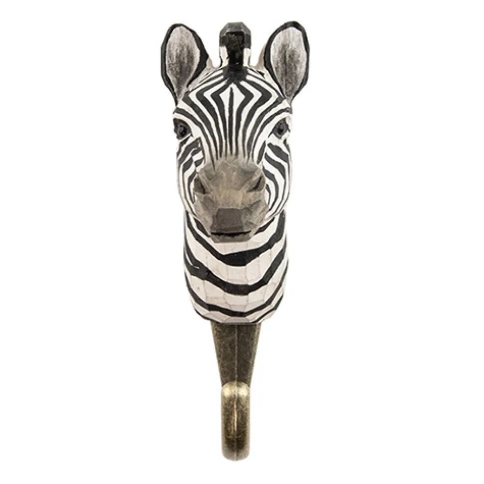 Wieszak drewniany ręcznie robiony zebra