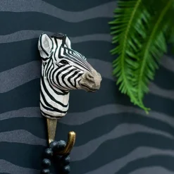 Wieszak drewniany ręcznie robiony zebra