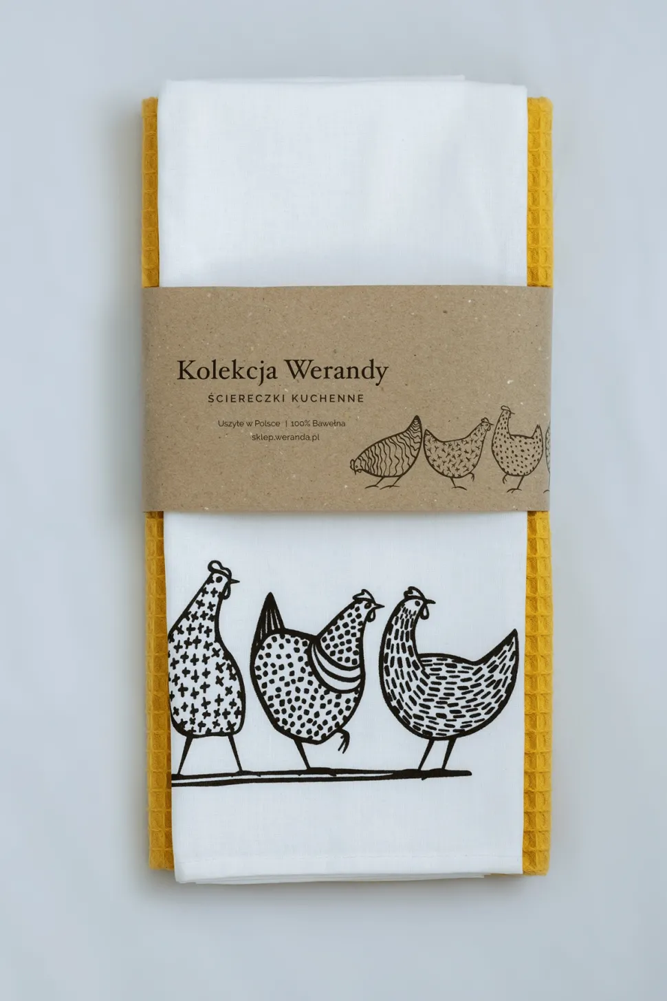 Zestaw 6 ścierek kuchennych: Łąka, Kurki, Poziomki