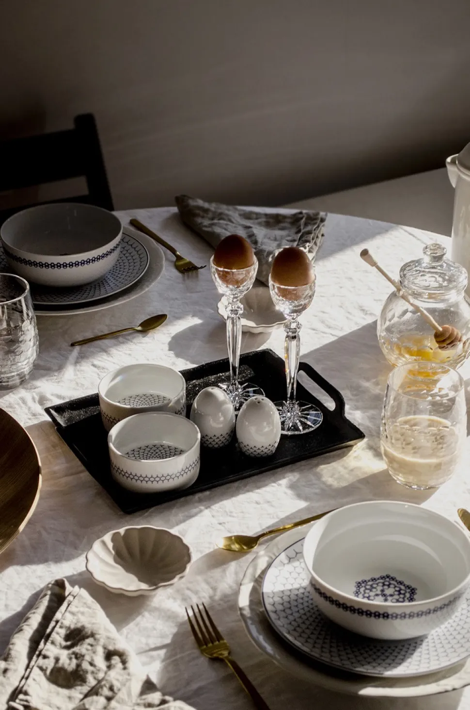 Zestaw śniadaniowy porcelana kryształ Polski Stół 2